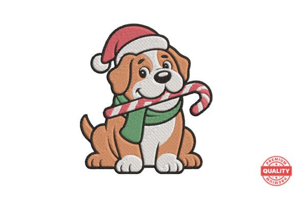Christmas Dog with Candy Cane Embroidery Review