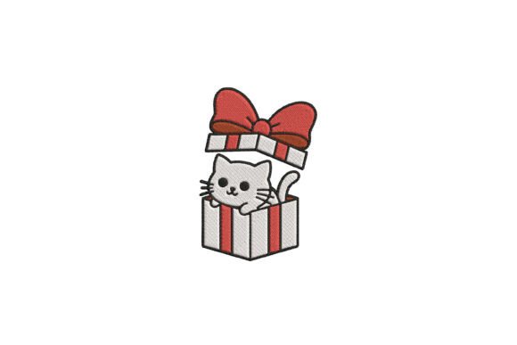 Christmas Gift Box Cat Embroidery Review