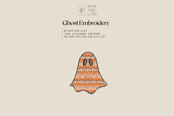 👻 Cozy Halloween Ghost Embroidery