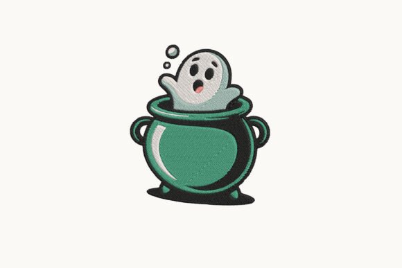 Cute Ghost in Cauldron Embroidery Review