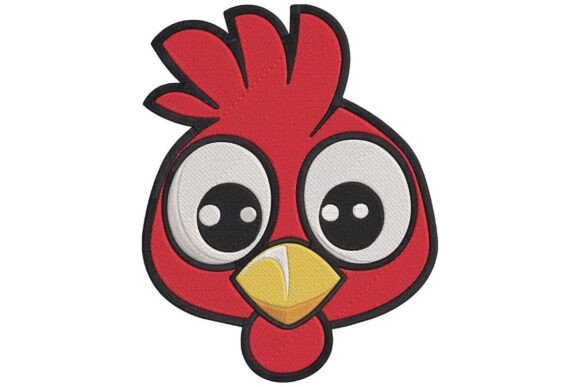 Cute Red Rooster Head Embroidery Design Review
