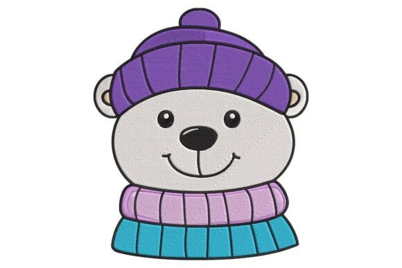 Cute Winter Polar Bear Face Embroidery Design Review