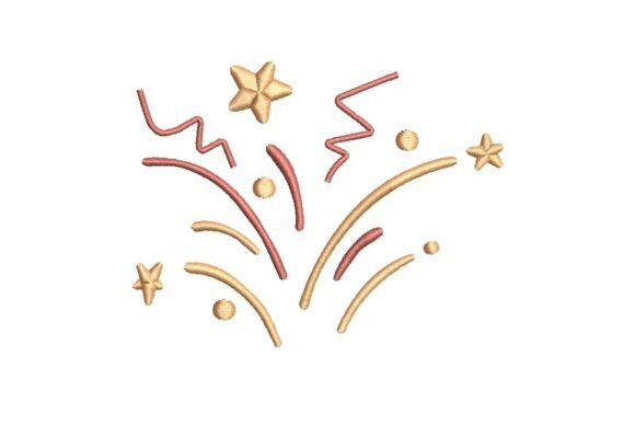Festive Confetti Burst Embroidery Design