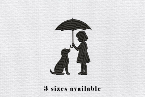 Girl and Dog Umbrella Embroidery File Review