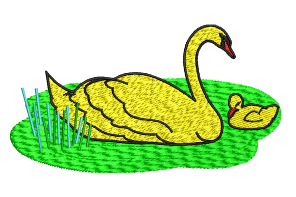 Graceful Swan and Baby Embroidery Design Review