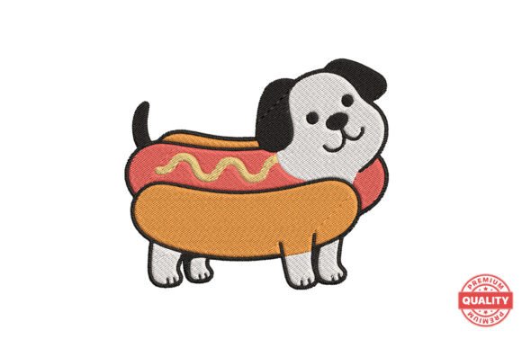 Hot Dog Puppy Costume Embroidery