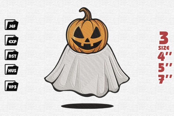 Jack-o -lantern Ghost Halloween Embroidery Design Review