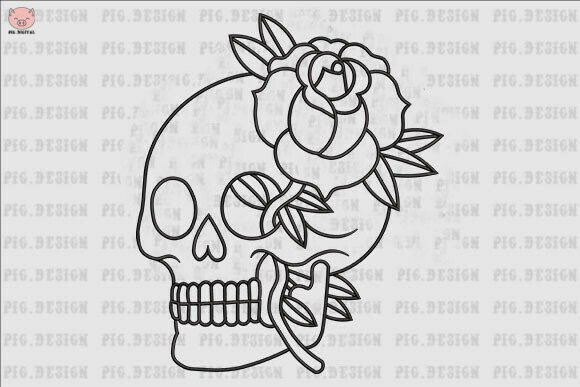 Skull Flower Embroidery Review for Apparel Projects