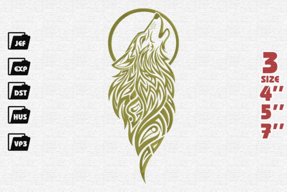 Tribal Howling Wolf Embroidery Design Review